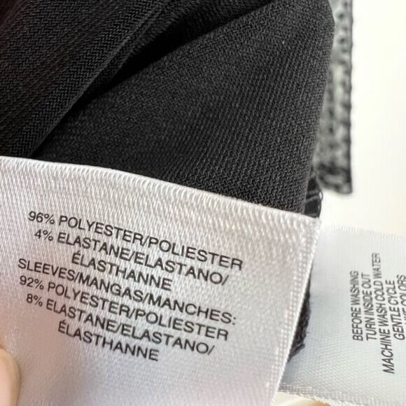 Vintage Anne Klein Women’s Medium Black Sheer Sleeves Blouse Top Shirt Polka - Picture 10 of 13